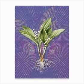 Vintage Lily of the Valley Botanical Illustration on Veri Peri n.0697 Canvas Print