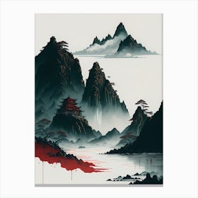 Chinese Landscape Mountains Ink Painting (3) 1 Canvas Print