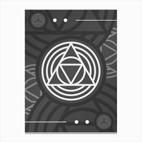 Geometric Glyph Array in White and Gray n.0067 Canvas Print