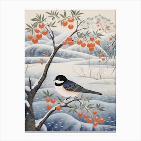 Winter Bird Painting Swallow 1 Canvas Print