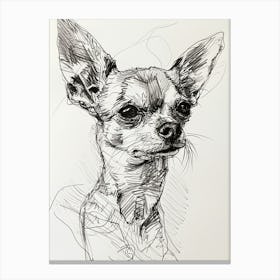 Chihuahua Dog Line Sketch 1 Canvas Print
