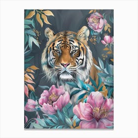 Tiger In Bloom Canvas Print