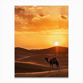 Camel In The Desert 1 Canvas Print