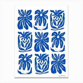 Blue Flower Pattern Collection 10 Canvas Print
