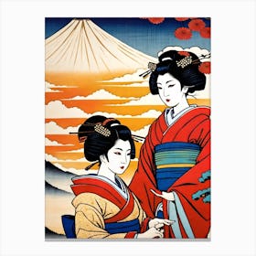 Two Geisha Girls Canvas Print