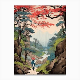 Iya Valley, Japan Vintage Travel Art 3 Canvas Print