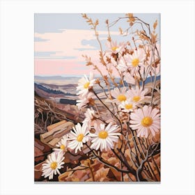 Asters 2 Flower Painting Canvas Print