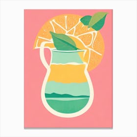 Hot Buttered Rum Retro Pink Cocktail Poster Canvas Print