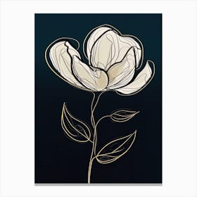 Line Art Tulips Flowers Illustration Neutral 3 Canvas Print