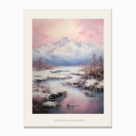 Dreamy Winter Painting Poster Patagonia Argentina 3 Canvas Print