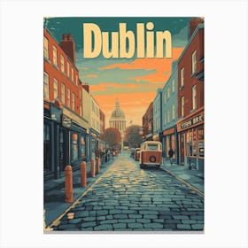 Aihrgdesign A Classic 1960s Travel Poster For Dublin 2 Canvas Print