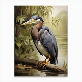 Heron art print Canvas Print