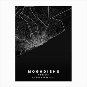 Mogadishu Somalia Black Map Stampe su tela