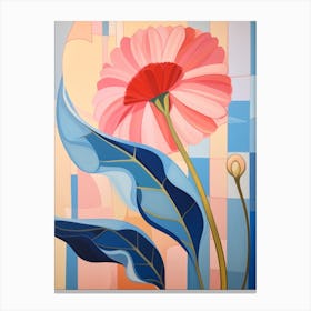 Gerbera Daisy 1 Hilma Af Klint Inspired Pastel Flower Painting Canvas Print