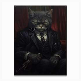 Gangster Cat Ukrainian Levkoy 2 Canvas Print
