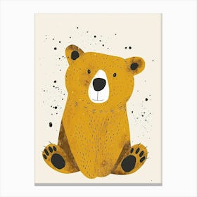Yellow Brown Bear 2 Canvas Print
