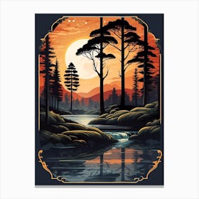 Sunset In The Forest 13 Canvas Print