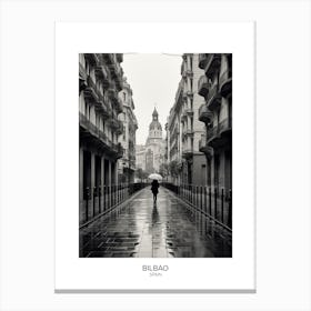 Poster Of Bilbao, Spain, Black And White Analogue Photography 3 Canvas Print