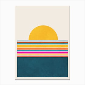 Abstract Colorful Sunset Landscape Canvas Print