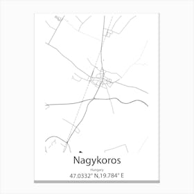 Nagykoros,Hungary Minimalist Map Canvas Print