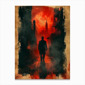 Man Walking Down The Street Canvas Print