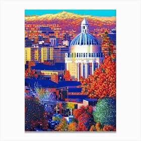 Boise, City Us  Pointillism Canvas Print