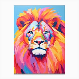 Vivid Bright Lion In The Sunset 3 Canvas Print