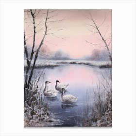 Dreamy Winter Painting The Broads England 1 Canvas Print