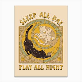 Sleep All Day, Play All Night Canvas Print