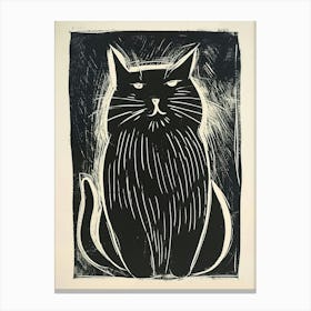 Himalayan Cat Linocut Blockprint 1 Canvas Print