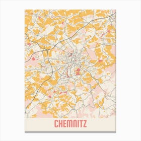 Chemnitz Map Poster Canvas Print