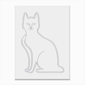 Cat Silhouette Isolated On White Canvas Print