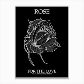 Rose Line Drawing 3 Poster Inverted Canvas Print