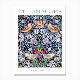 Strawberry Thief 1883 by William Morris Cotton Textile Pattern Feature Wall Decor Prints British Artist HD Remastered Original Fabric Canvas Print