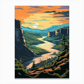 Columbia River Washington Retro Pop Art 14 Canvas Print