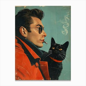 Man With A Cat 3 Canvas Print