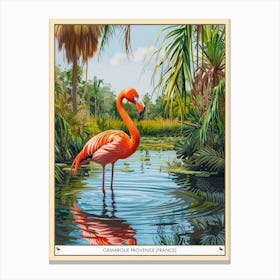 Greater Flamingo Camargue Provence France Tropical Illustration 1 Poster Canvas Print