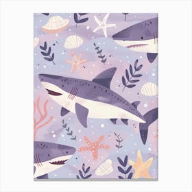 Purple Bamboo Shark Illustration 3 Canvas Print
