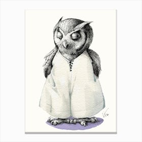 Miss Owl In Jumpsuit Canvas Print