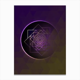 Geometric Neon Glyph on Jewel Tone Triangle Pattern 365 Canvas Print