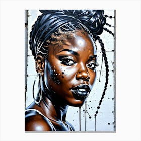 Graffiti Mural Of Beautiful Black Woman 387 Canvas Print