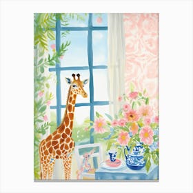 Animals Having Tea   Jiraffe 5 Canvas Print