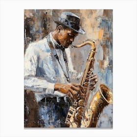 Stylish Jazz Band Playing Music On The Brown Scene Canvas Print