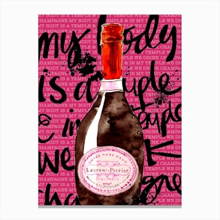 Framed Canvas Art (Champagne) - Louis Vuitton Bag by Mercedes Lopez Charro ( Fashion > Fashion Brands > Louis Vuitton art) - 18x26 in