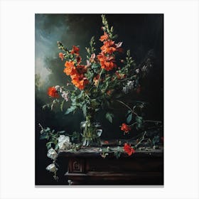 Baroque Floral Still Life Snapdragon 4 Canvas Print