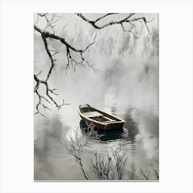 Boat In The Mist Canvas Print Canvas Print