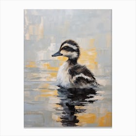 Duckling Swimming In The River 2 Canvas Print