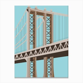 Brooklyn Bridge blue Canvas Print