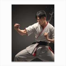 Asian Karate Fighter Canvas Print