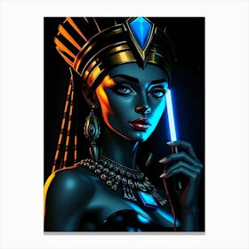 Cleopatra With Futuristic Accent - Diverse Art Illustration 33 Canvas Print